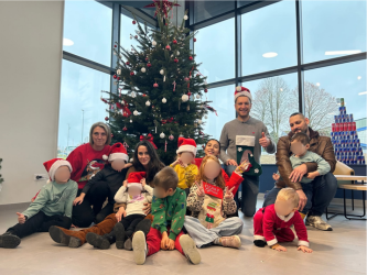 Christmas decoration with children